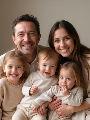 Portrait de famille en studio